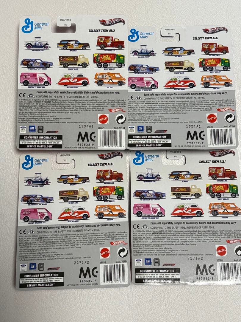 ホットウィール　ゼネラルミルズ　2011 4台セット