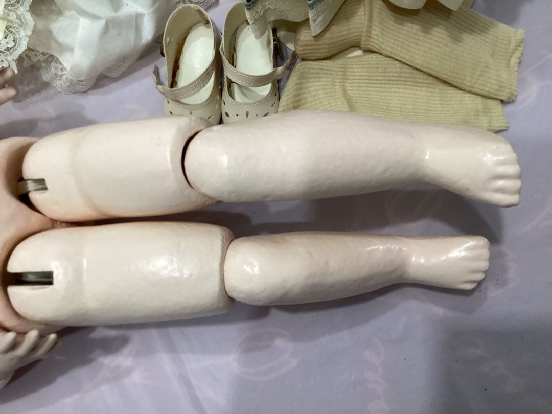 ビスクドール　スタイナー　アンティークドール　ヴァイオレットアイ　 青白ドレス