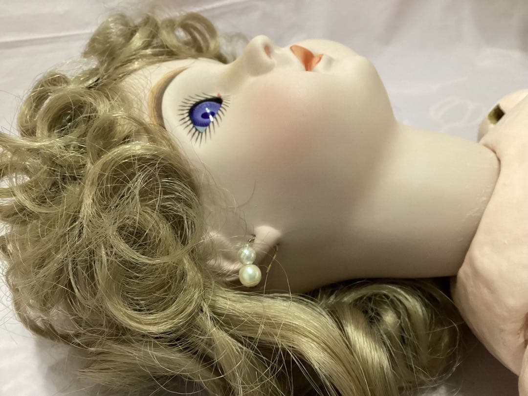 ビスクドール　スタイナー　アンティークドール　ヴァイオレットアイ　 青白ドレス