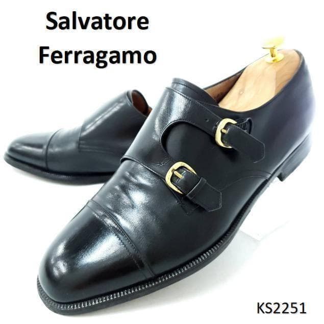 サルヴァトーレフェラガモ　激レア　ダブルモンク　ストレート　トラメッザ