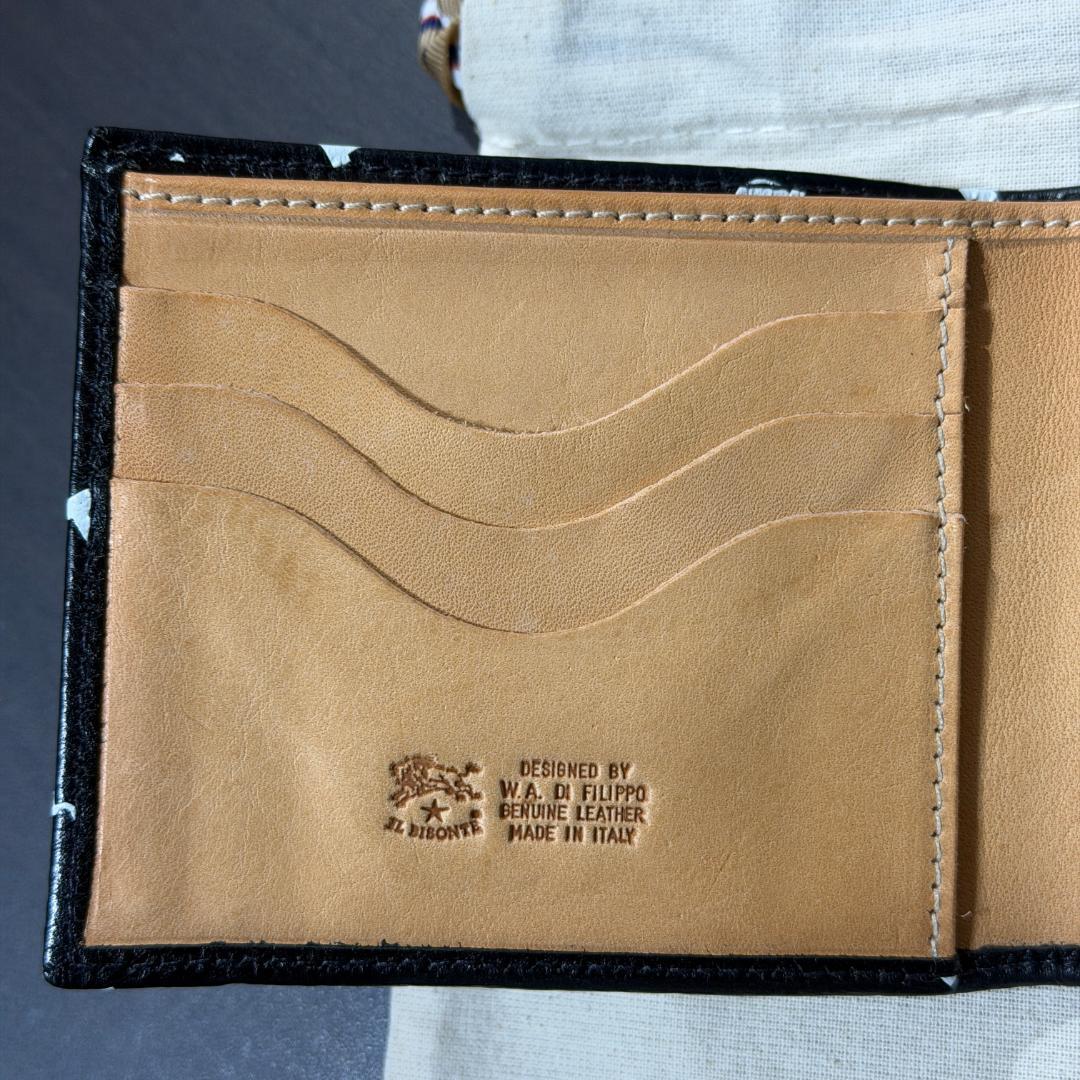 【新品未使用】イルビゾンテ ロゴ 二つ折り 財布 ブラック 黒