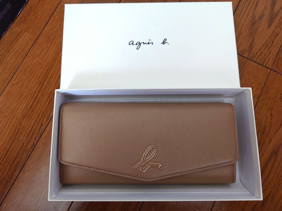 ✧美品✧ アニエスベー 長財布 ベージュ TAW05－07 エンベロープ