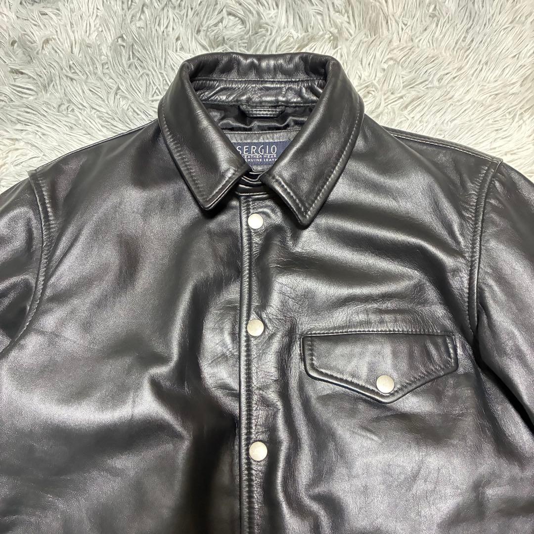 【未使用に近い】SERGIO×Haruf 本革 ライダース〈定価19,800円〉