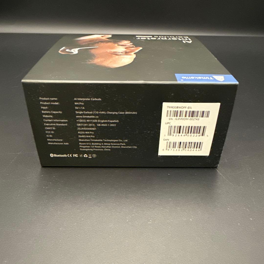 【美品】 タイムケトル Timekettle W4 Pro AI翻訳イヤフォン