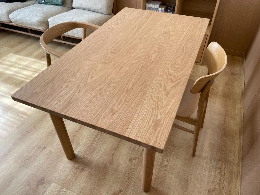 【無印良品】出品4/6迄 木製テーブル 140x80 オーク材 直接受け渡し