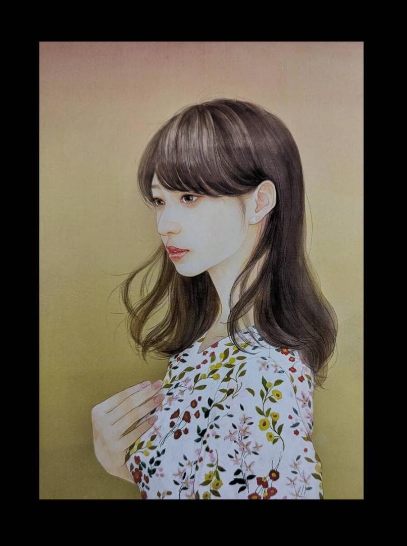松原亜実、「ものおもい」、希少画集・額装画、日本製・新品額縁にて額装致します