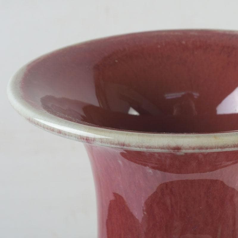 中国　缸豆紅釉　花瓶　V　9815A