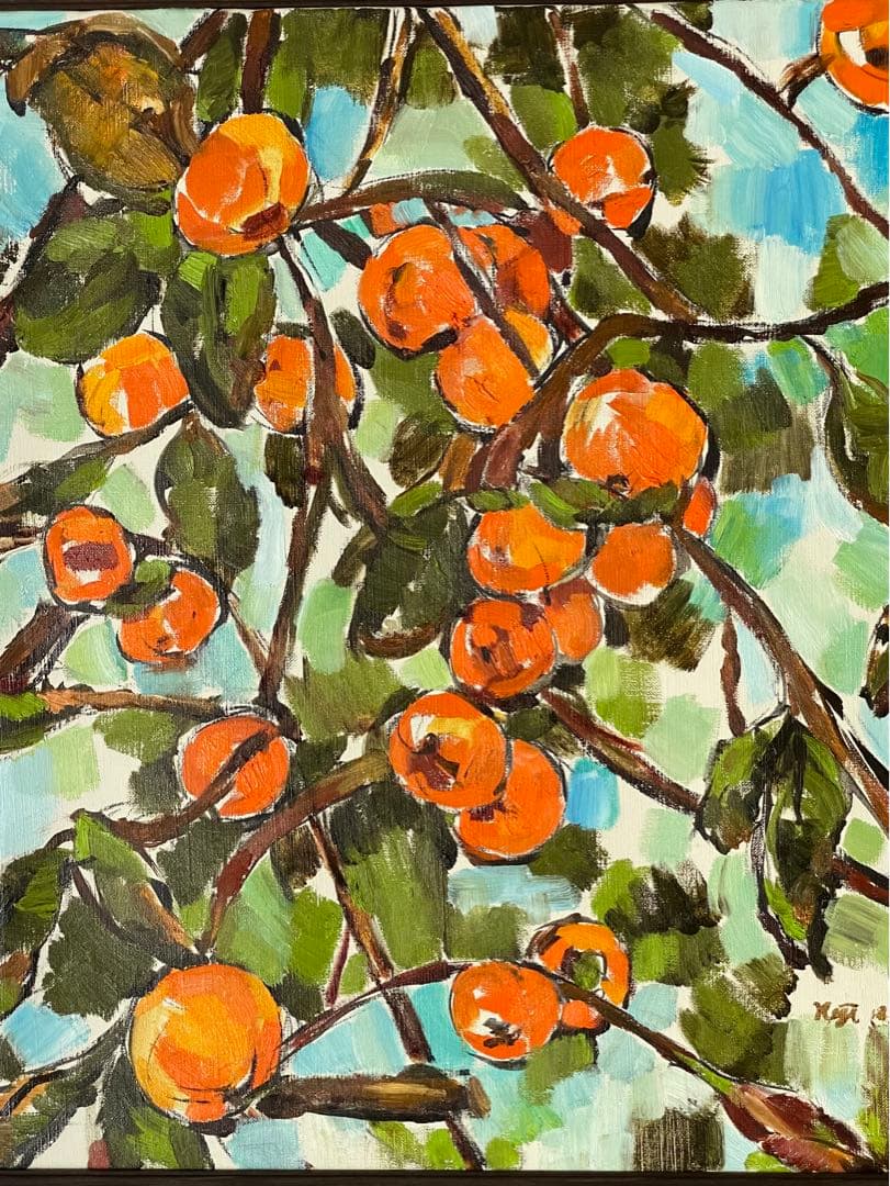 【美作品】 柿の絵画