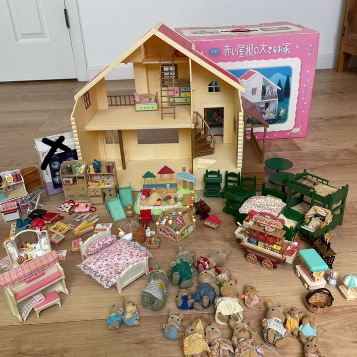 シルバニア　赤い屋根の大きなお家　キャンディワゴンといろいろセット
