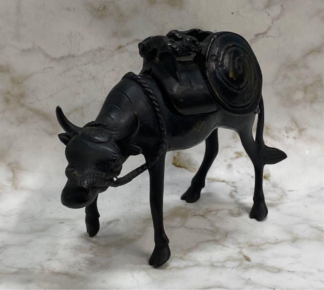 銅製　香炉　牛型　24や407