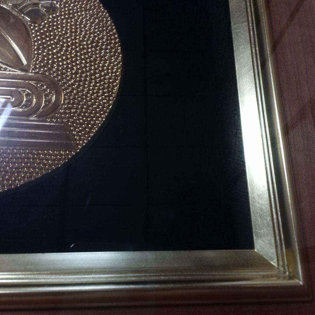 ★即日発送★送料込み★家紋【純金メッキ】純金鍍金　銅　高級木製額縁 　額受金具