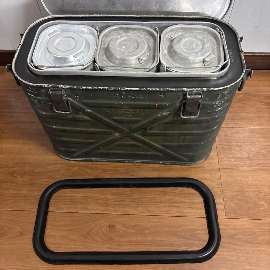 80s 米軍　実物　フードコンテナ ODグリーン 送料無料　①
