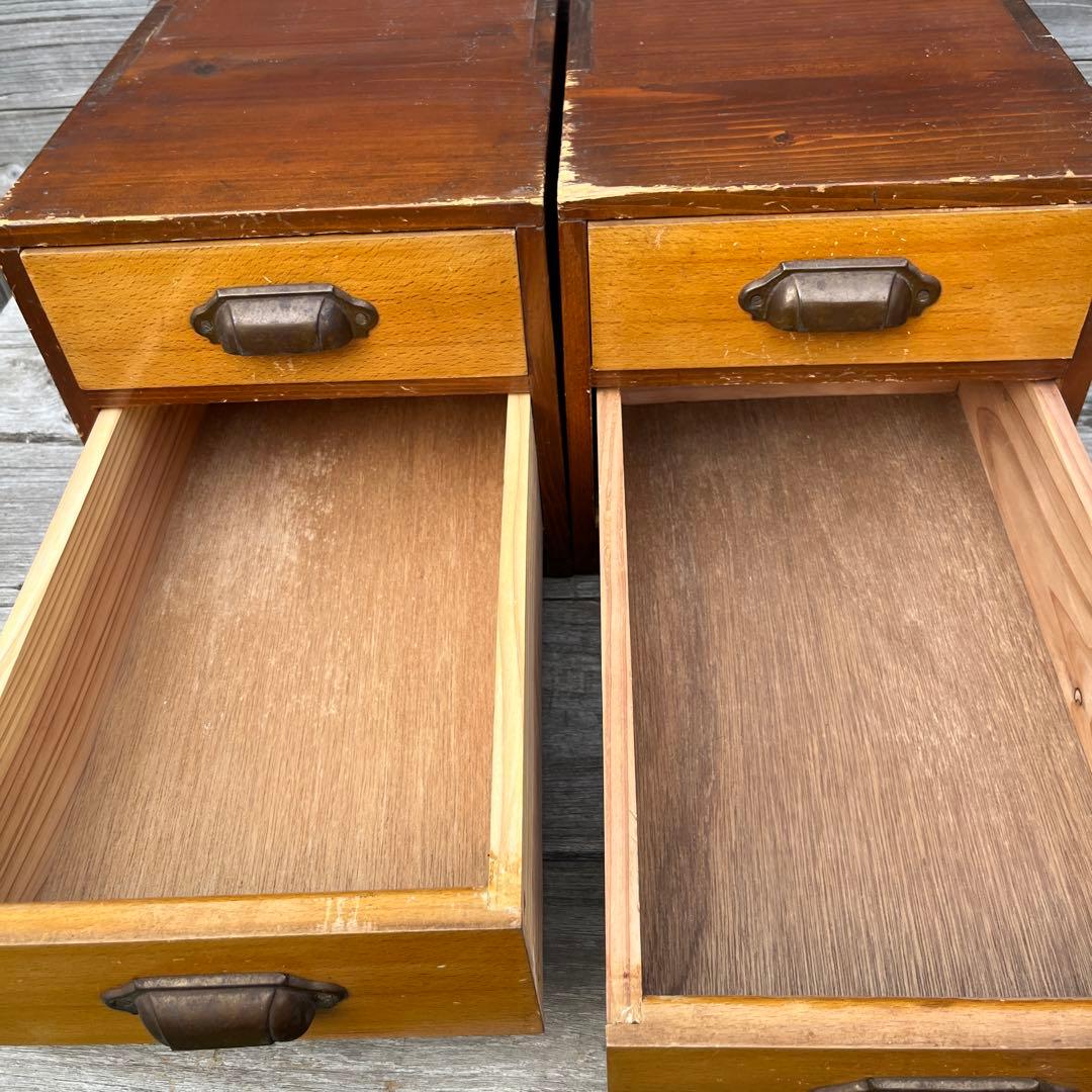 ヴィンテージ引き出し棚2個セット