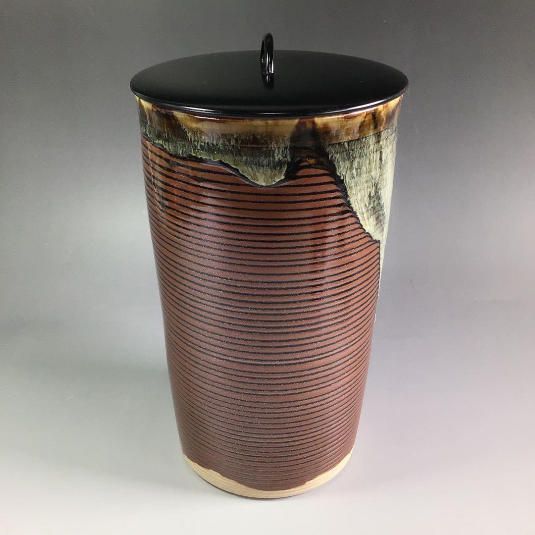 Ｒ２０４　水指　『高取焼』『青柳翠峰造』『細水指』　共箱　茶道具