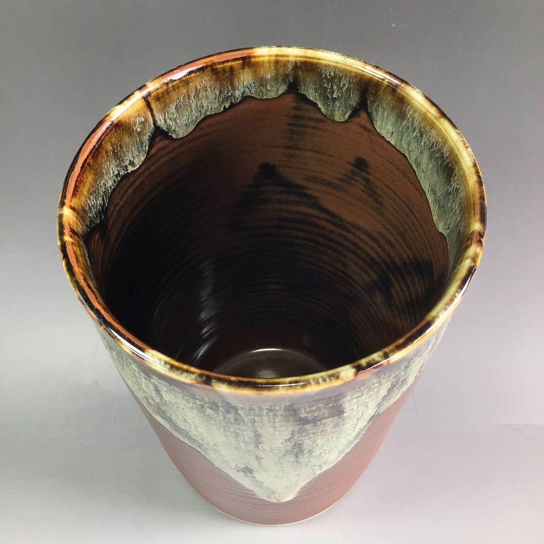 Ｒ２０４　水指　『高取焼』『青柳翠峰造』『細水指』　共箱　茶道具