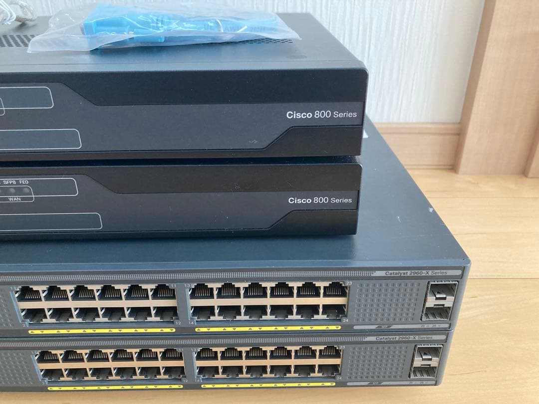 【CCNA、CCNP】 4台Cisco891FJ、Catalyst2960X