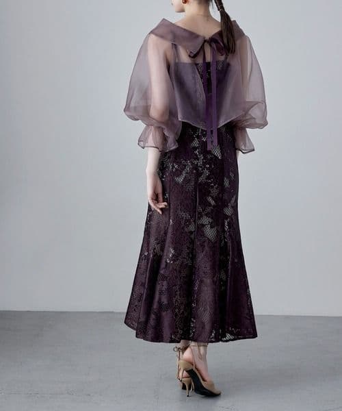 etoll. シアーブラウス&マーメイドキャミソール　パーティードレス　M