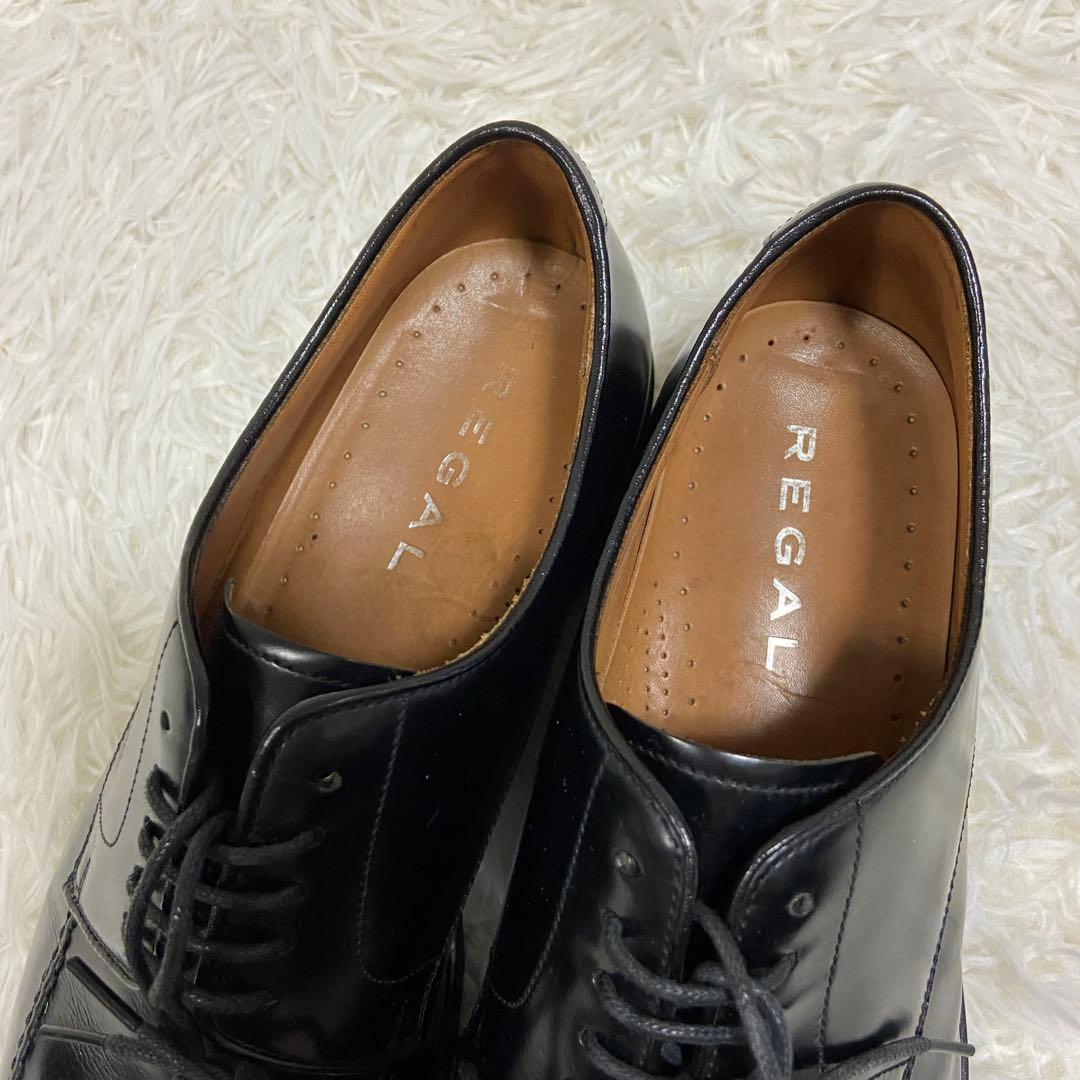 美品 REGAL Uチップ ビジネス シューズ 革靴 25.0 黒 316R