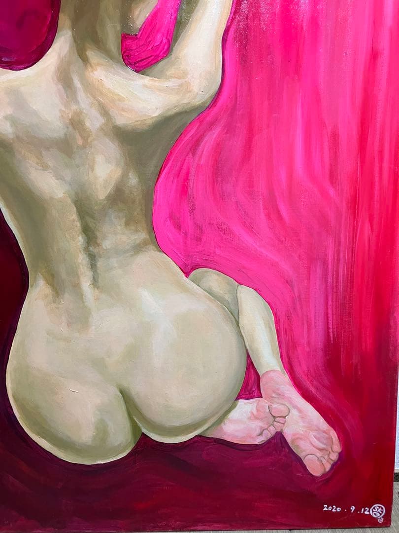 絵　絵画　油絵　油彩　雑貨　アート　迫力満点　人物画　インテリア　裸婦画　女の子