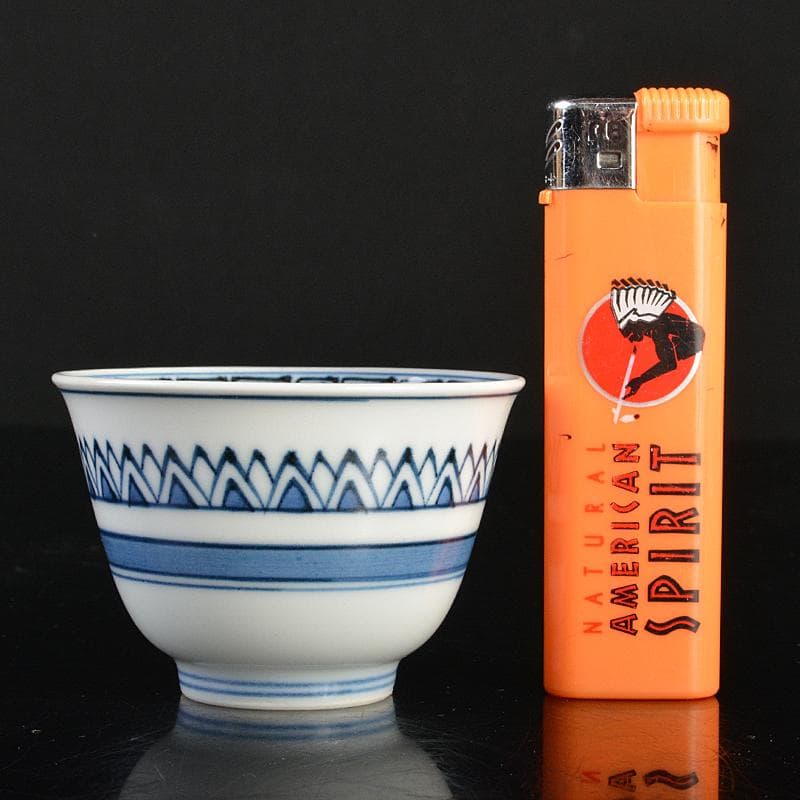 煎茶道具　京焼　清水焼　平安　瑞泉造　青華　煎茶碗　五客　共箱　V　R7175