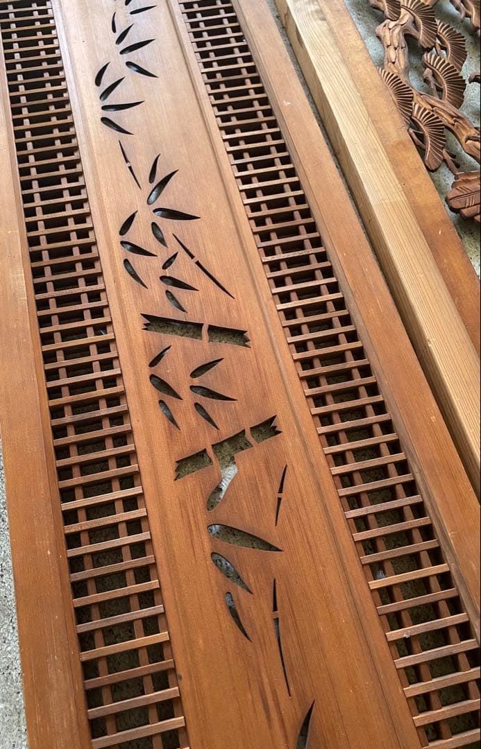 木製彫刻　欄間セット　らんま　　【バラ売り可能】和室 内装 古民家 彫刻 装飾