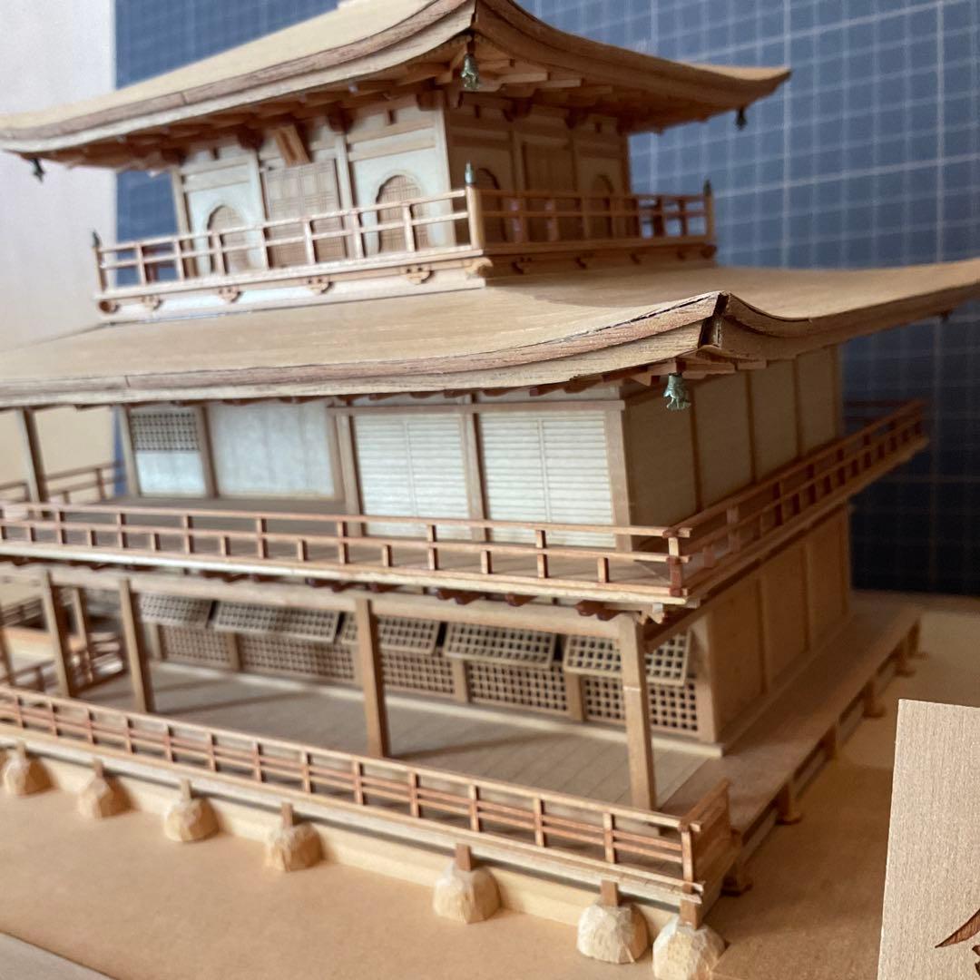 完成品　Woody JOE/ウッディジョー 1/75 金閣　白木作り【組立済み】