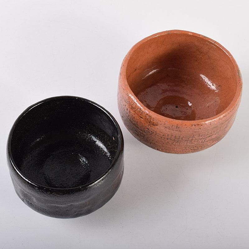 茶道具　楽吉左衛門　赤楽　黒楽茶碗　時代箱　M　R7750
