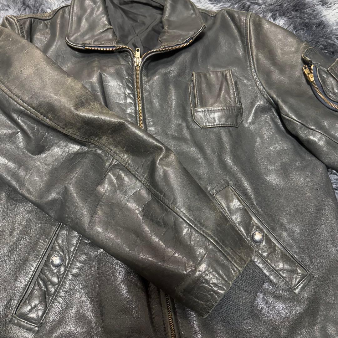 70s〜80s フランス軍 パイロット レザージャケット ユーロビンテージ