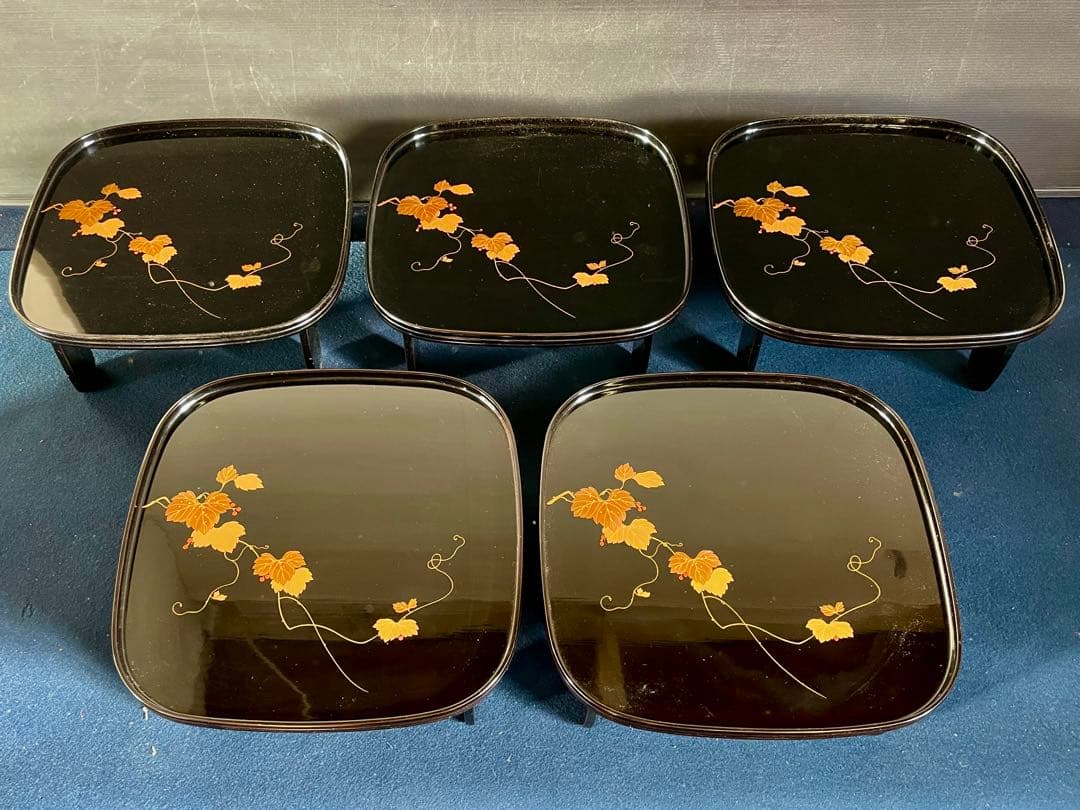 割引❣️「母」 輪島塗 蔦蒔絵 轡形 本膳 10客 大向高洲堂 共箱（125柱本）