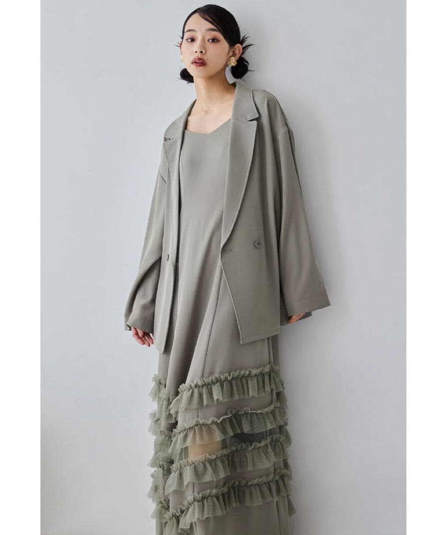 完売品 新品タグ付 et.univer トランスペアレントヘムセットアップドレス