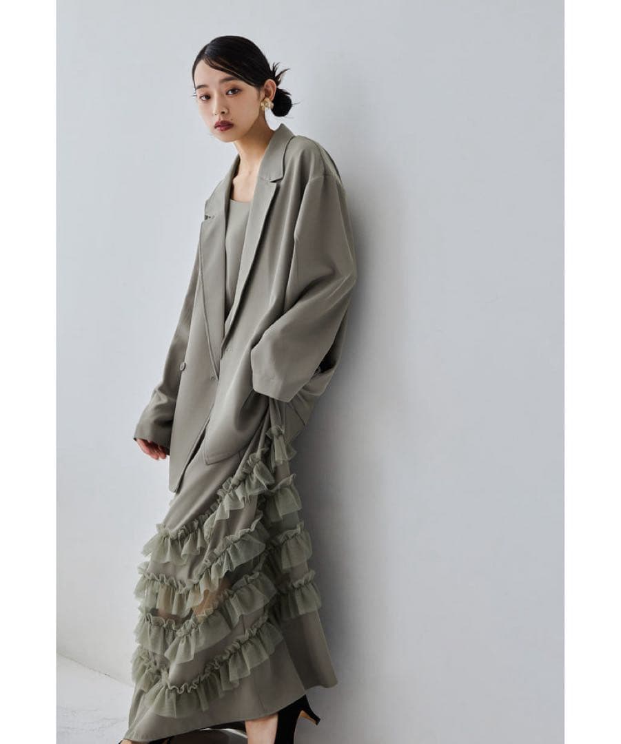 完売品 新品タグ付 et.univer トランスペアレントヘムセットアップドレス