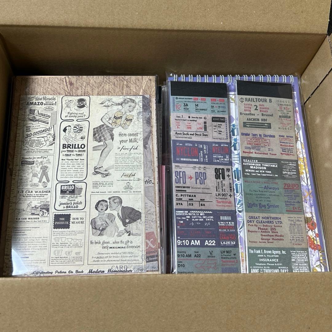 【処分価格】コラージュ素材 海外マステ デザインペーパー まとめ売り