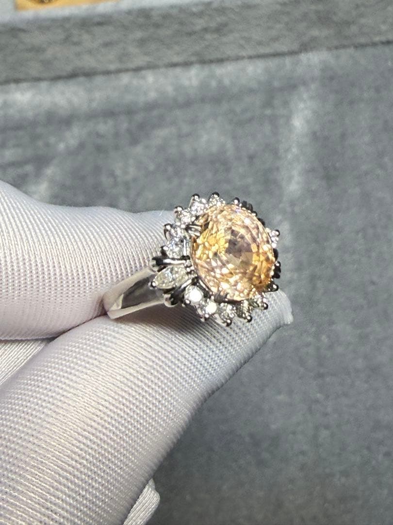 定価百万以上三越ブランドパパラチアカラー サファイア ダイヤモンド リング