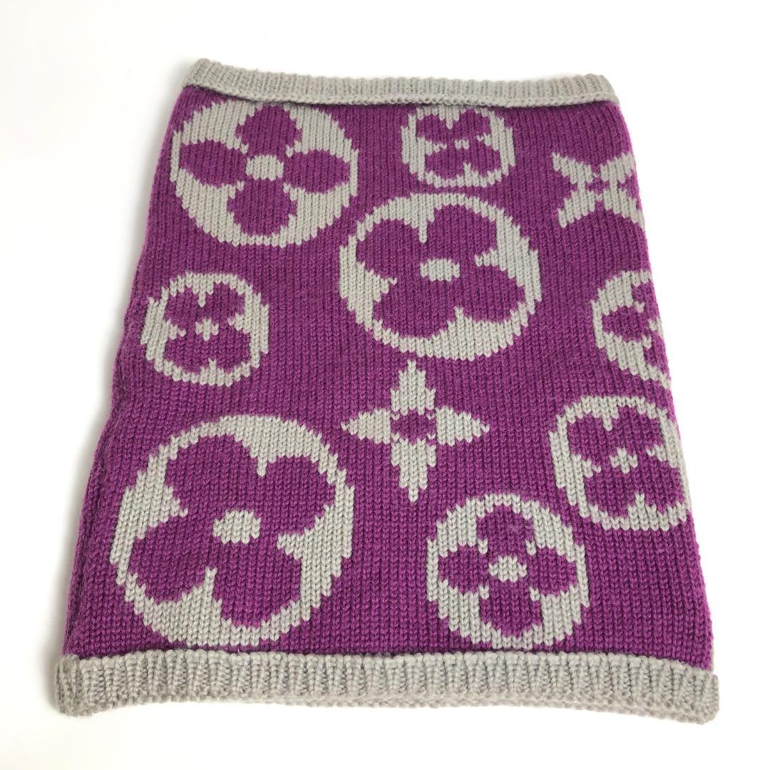 1E314/ルイヴィトン/モノグラム/スヌード/マフラー/グランフロア/パープル