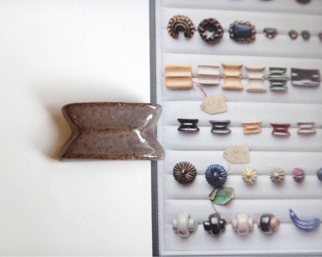 3個セット◆ ルーシーリー　陶製ボタン　国立工芸館　ビミニボタン