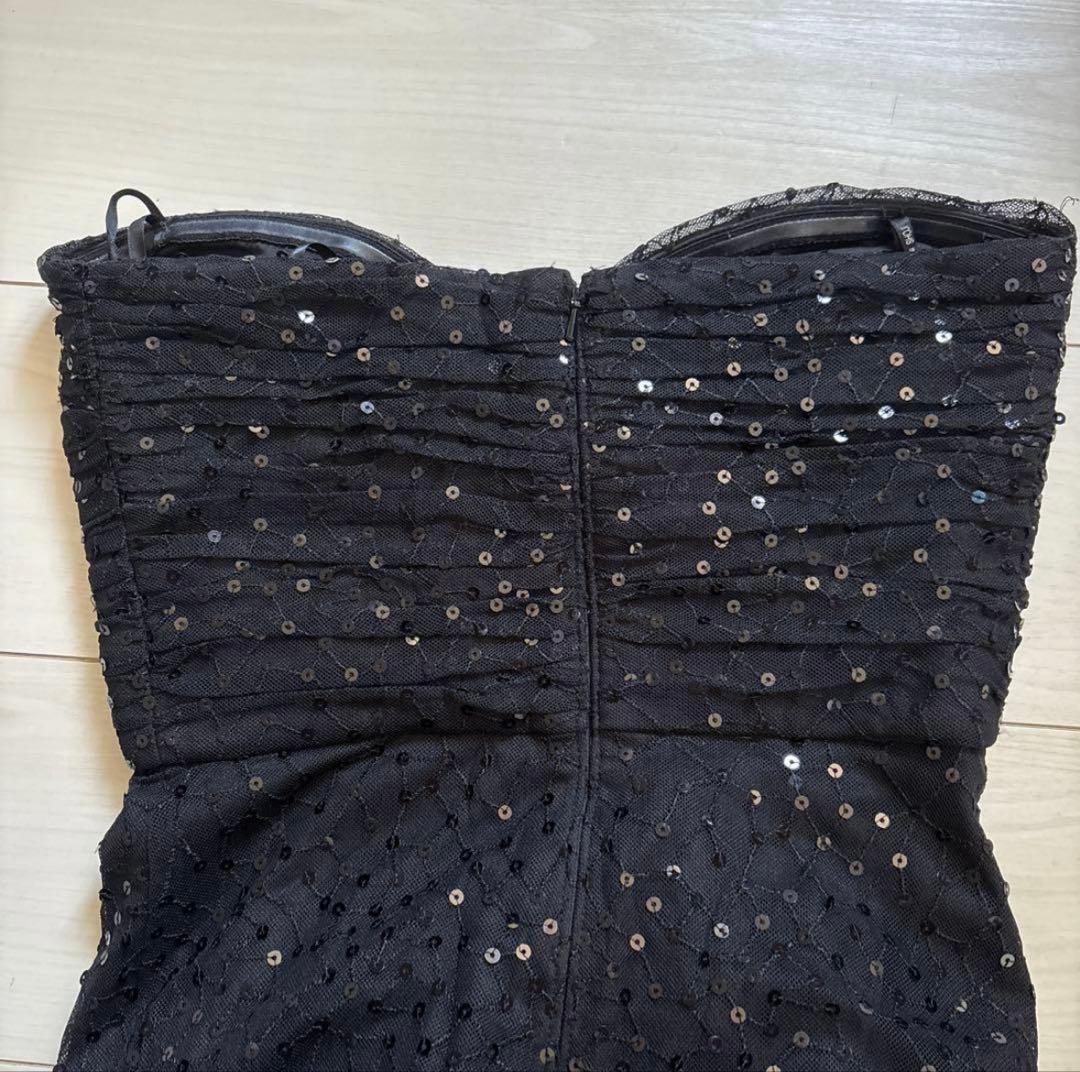 タダシショージ　ロングワンピース　イブニングドレス　ブラック　XSサイズ