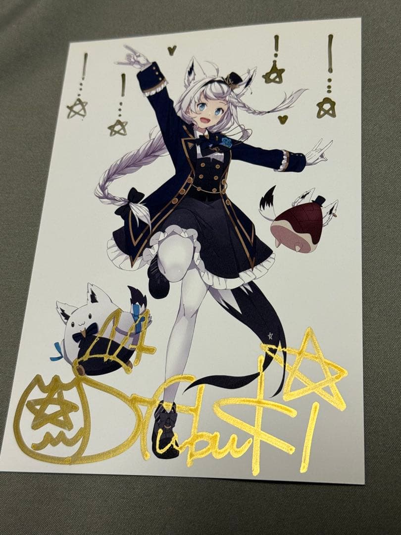ホロライブ　白上フブキ　直筆サインポストカード2枚セット