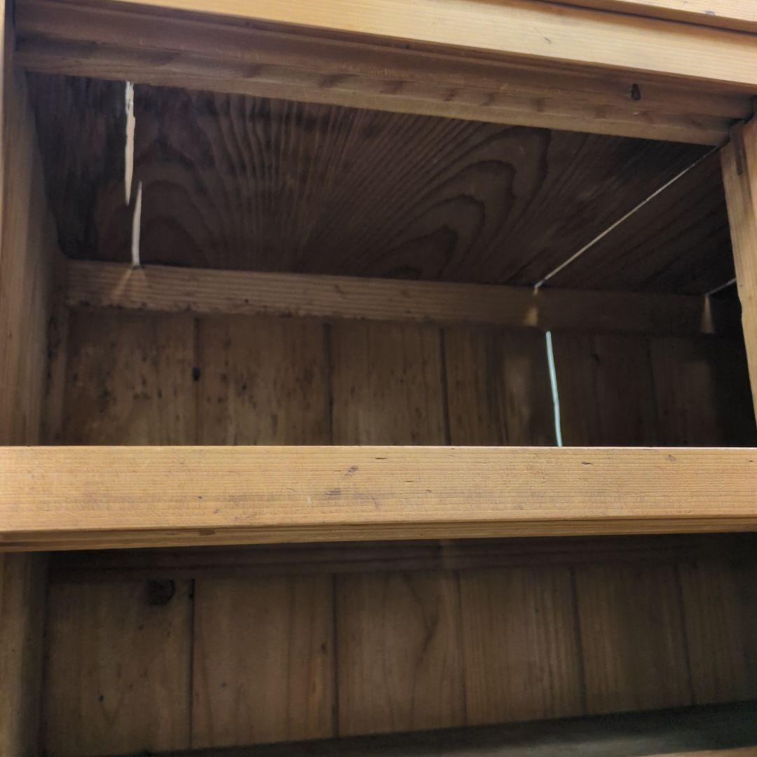 キャビネット ガラス棚 飾り棚 食器棚 古家具 ヴィンテージ 水屋 水屋箪笥