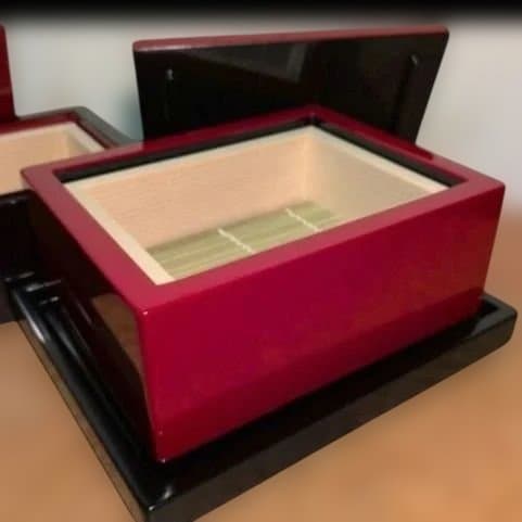 気まぐれ値下げ②黒溜漆塗りせいろ　本朱漆塗りせいろ