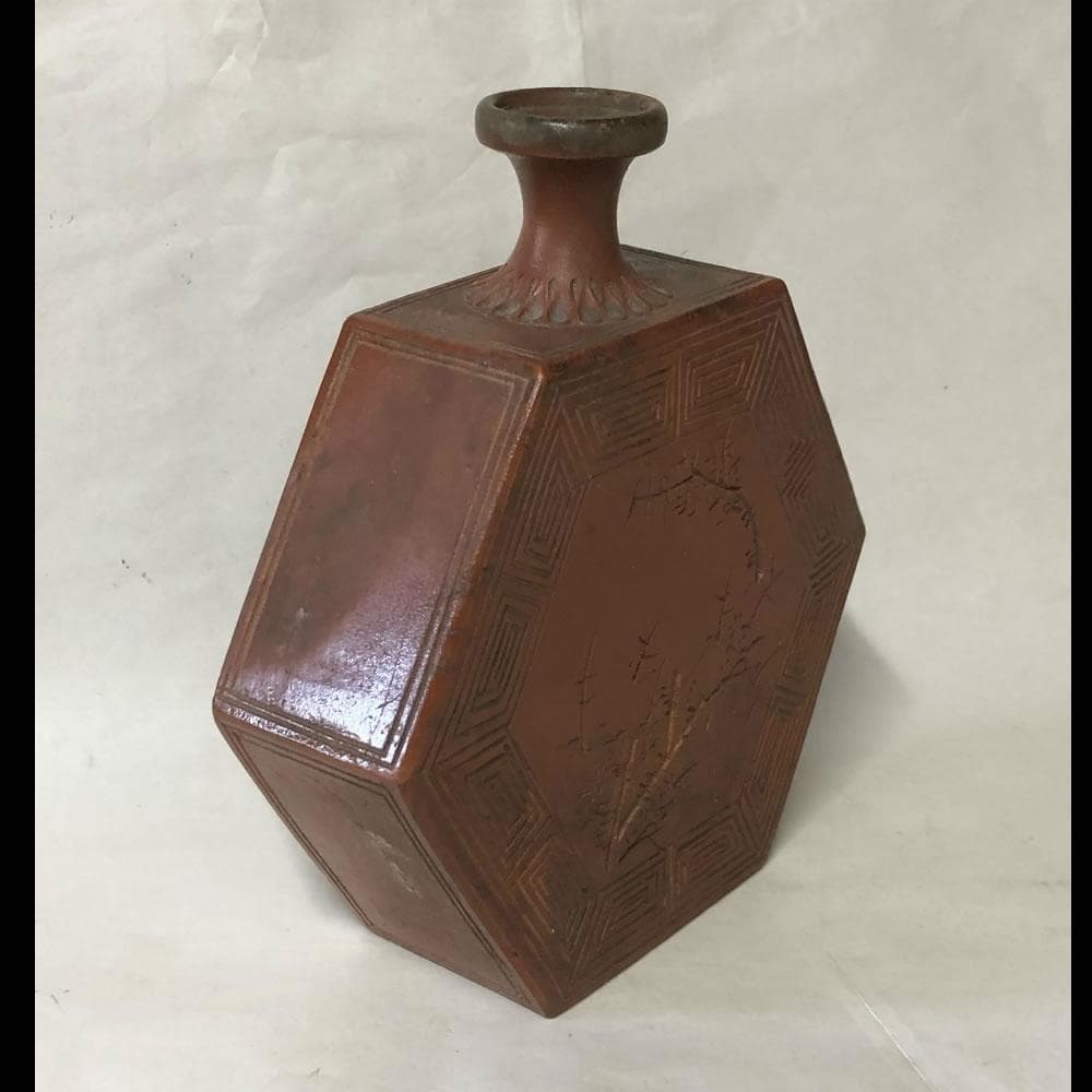 e990 備前焼 六角徳利 酒器 徳利 古美術 骨董品