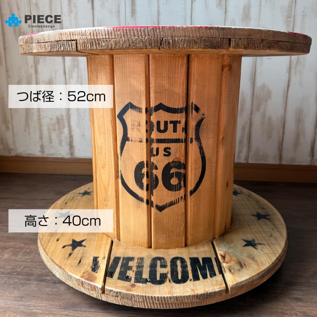 ケーブルドラム 電線ドラム テーブル アメリカン インテリア ガレージ 星条旗④