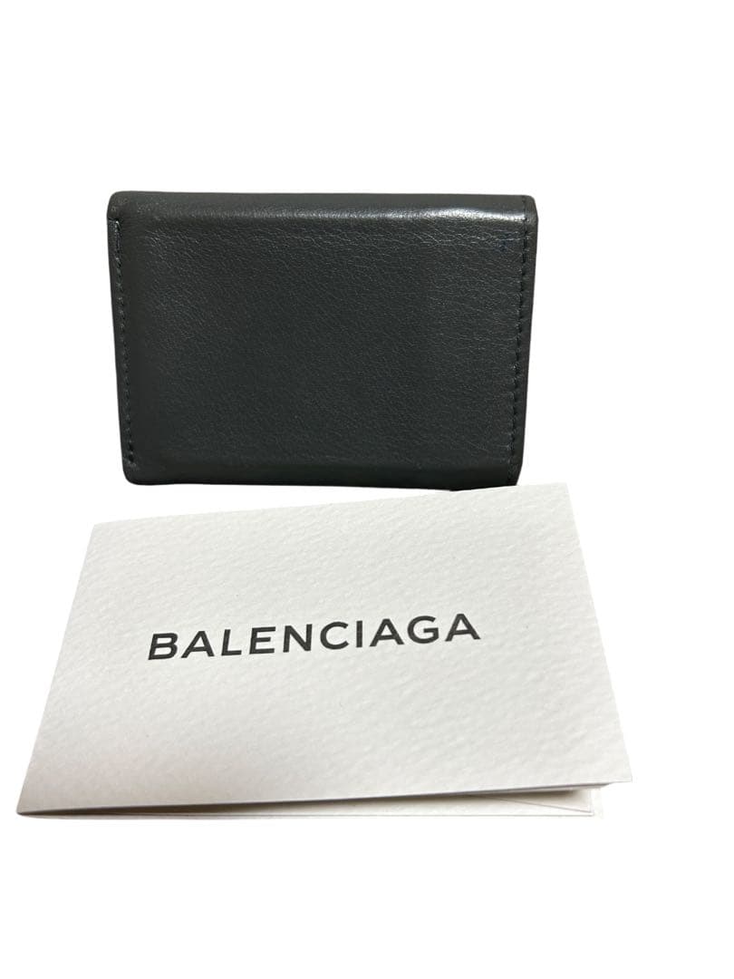BALENCIAGA ペーパーミニ 三つ折り財布 ダークグレー