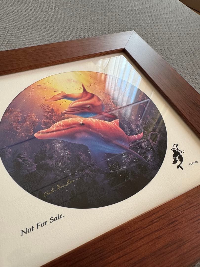 【美品】額付きラッセン　版画　ガイディングライト　ディズニーアリエルコラボ
