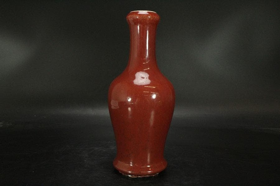 中国美術 釉裏紅 瓶 高21cm RC783