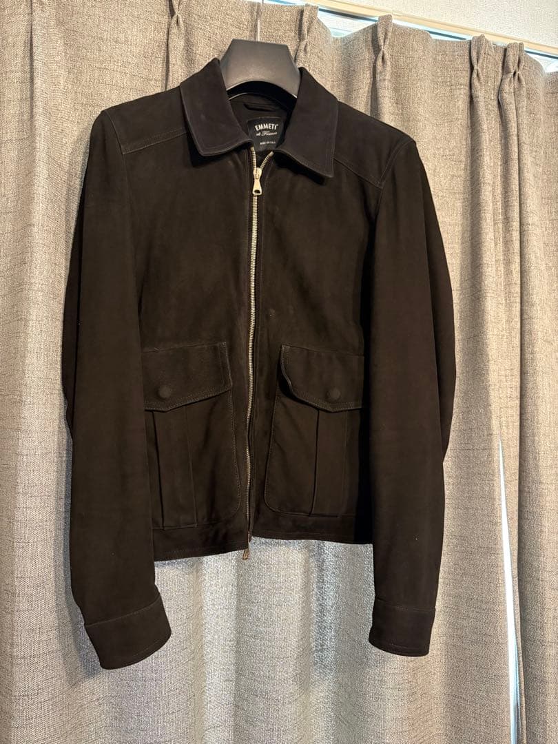 EMMETI×nano universe ゴールドジップスエードブルゾン