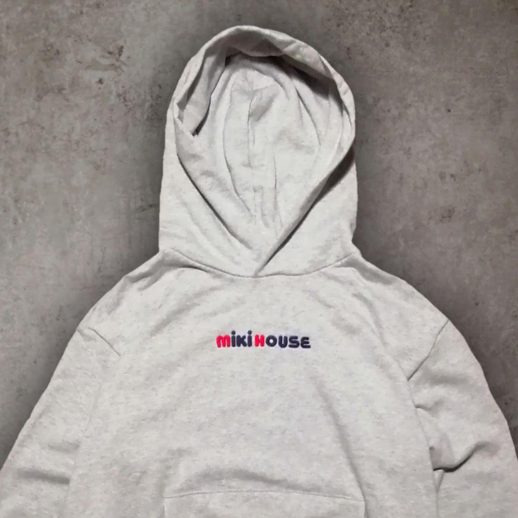 【m※様】MIKI HOUSE ミキハウス 刺繡ロゴ プルオーバーパーカー L
