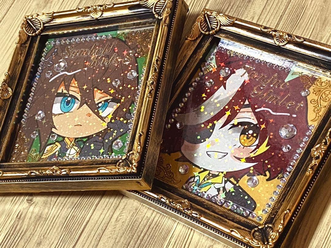 フレーム付き＊ウマ娘 シンボリクリスエス＆タニノギムレット 手描きイラスト色紙