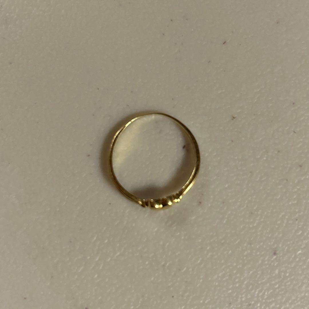 18K ハートリング 指輪 18金 ピンキーリング 7-8号