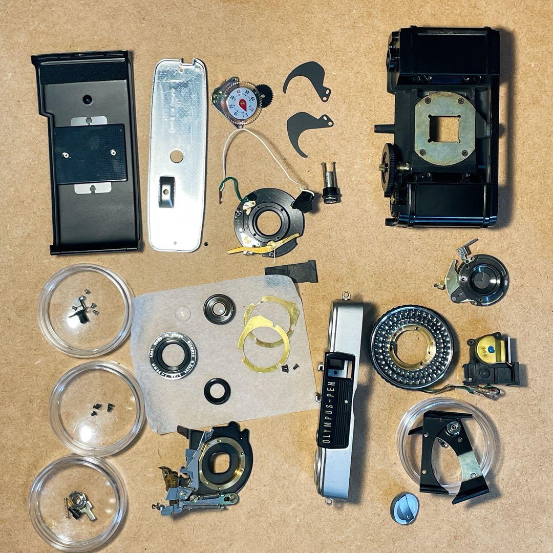 ✴️シボ革グリーンレザー✴️実写・分解整備済✴️オリンパスPEN EE-3 完動品‼️