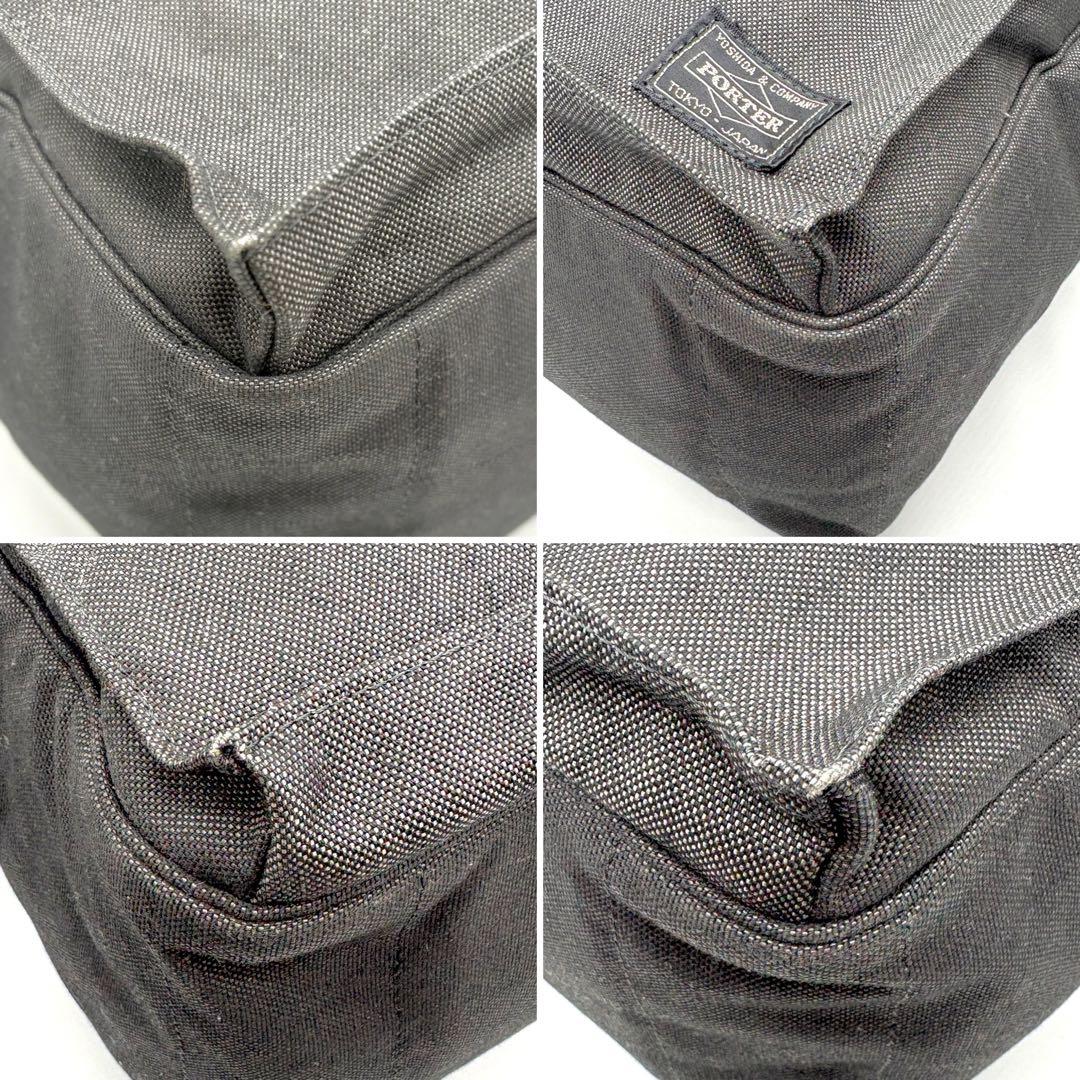 未使用級 ポーター スモーキー 大容量 ボストンバッグ ダブルポケット 黒 出張